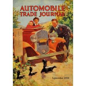  1935 Cover Automobile Trade Journal Skunks Road Car Woods 