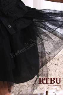 Gothic Lolita Tull Petticoat CRINOLINE Tutu Skirt Black  