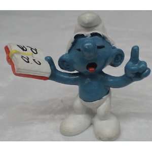 Vintage Pvc Figure  Smurfs Smurf Reading Toys & Games