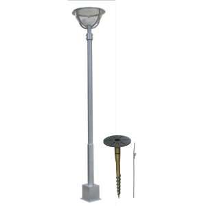  Beam Solar Lamp Post and Toci Flat Base Ground Screw Combo 