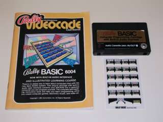 6004 Bally BASIC Videocade   cartridge/manual/overlay   Works 