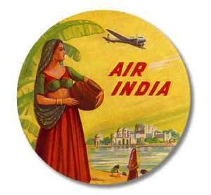   India Vintage Style Travel Decal / Vinyl Sticker, Luggage Label  