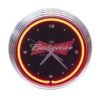 Neonetics 8BUDBO Budweiser Bowtie Neon Wall Clock  