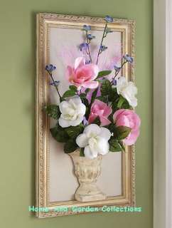 Wood Framed Fiber Optic Floral Bouquet Wall Art Decor  