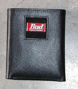 New Genuine Leather Wallet Emblem Budweiser Bud Logo T  