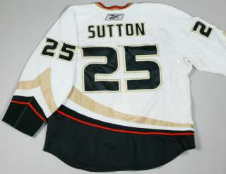   ANDY SUTTON Anaheim Ducks Game Worn road white hockey jersey size 58
