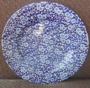 NEW Queens Calico Blue Dinner Plate White Flowers  
