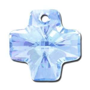  20mm Swarovski® #6866 Crystal Aquamarine Faceted Cross Pendant 