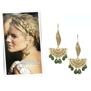 Fashion Gracious Fan Shape Green Dewdrop Earrings Earring er348  