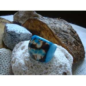 Tagua Nut Ring turquoise