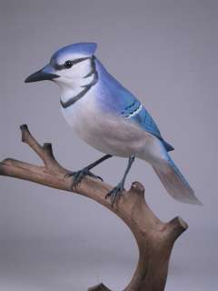 Blue Jay Original Bird Wood Carving/Birdhug  