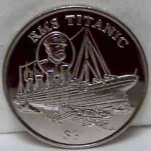  TITANIC $5 REPUBLIC OF LIBERIA BU   BRILLIANT UNCIRCULATED CLAD COIN 