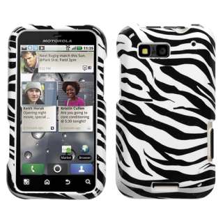For Motorola Defy MB525 Cell Phone Zebra Black White Protector Hard 