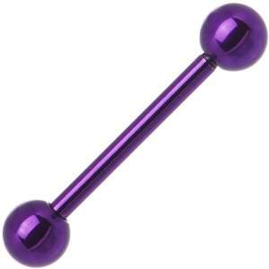  Purple Electro Titanium Barbell Tongue Ring Jewelry