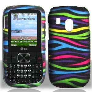  For Tracfone Net 10 Lg 500g Accessory   Rainbow Zebra Hard 