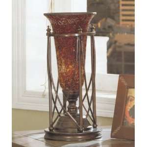    Glass Mosaic with Iron and Poly Stand Buffet Lamp