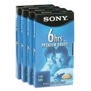  Sony® Premium Grade VHS Video Tape CASSETTE,VHS,6 HR,4PK 