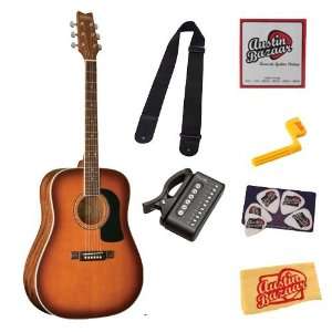 Washburn WD10S Dreadnought Acoustic Guitar Bundle with 