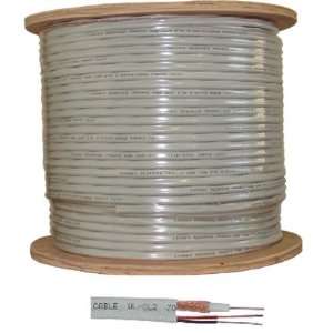 RG59 Siamese Coax Cable 1000ft 18/2 UL Approved White 