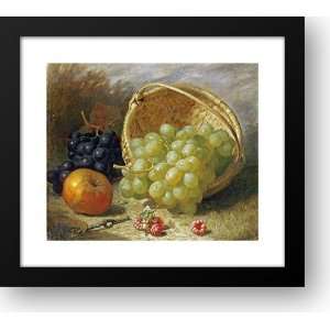  An Upturned Basket of Grapes, An Apple and Other Fruit 