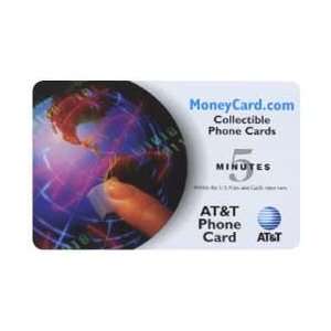 Collectible Phone Card 5m World Globe & Dialing Finger MoneyCard 